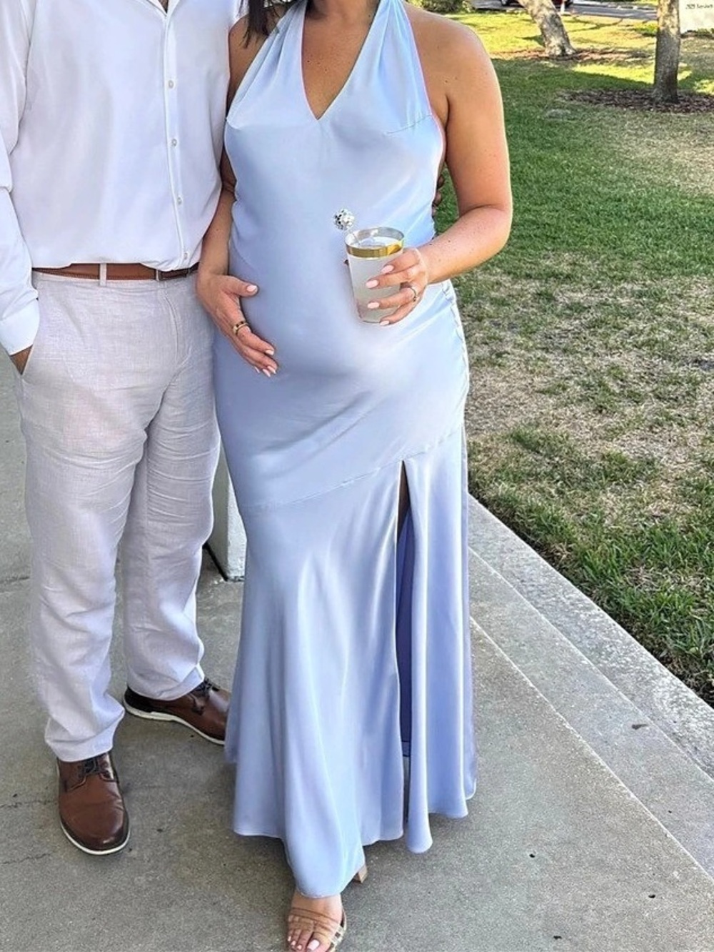 Birdy grey Stephanie Dress Matte Satin Periwinkle Blue